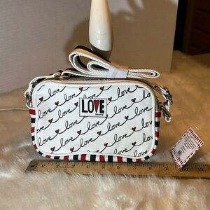 NWT Brighton red white and blue love letter crossbody